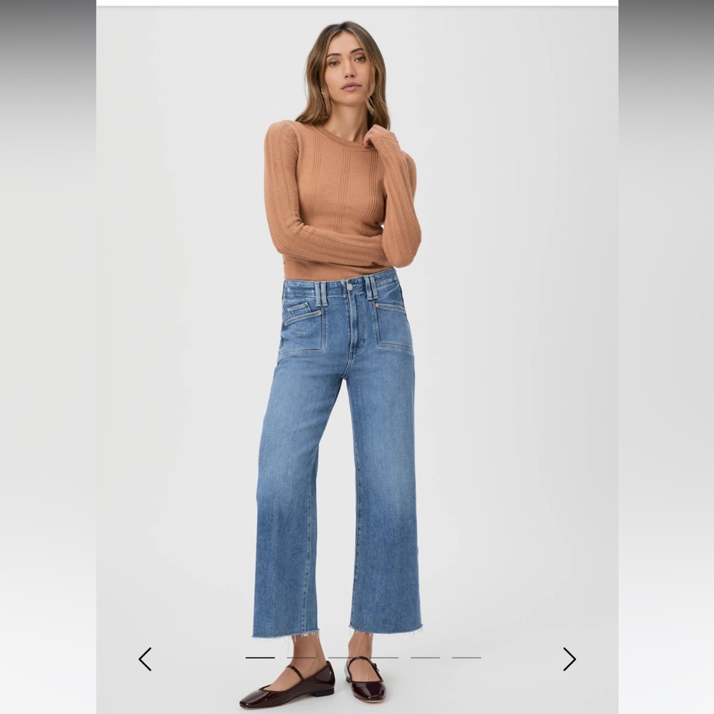 PAIGE Blue Wide Leg Jeans